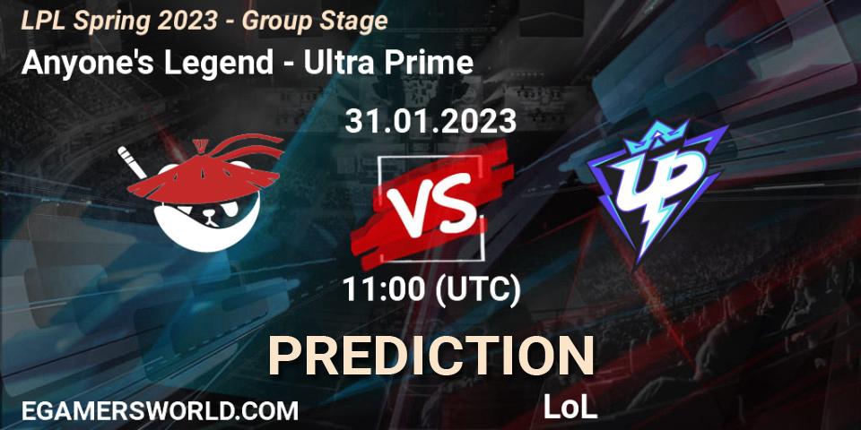 Prognoza Anyone's Legend - Ultra Prime. 31.01.23, LoL, LPL Spring 2023 - Group Stage