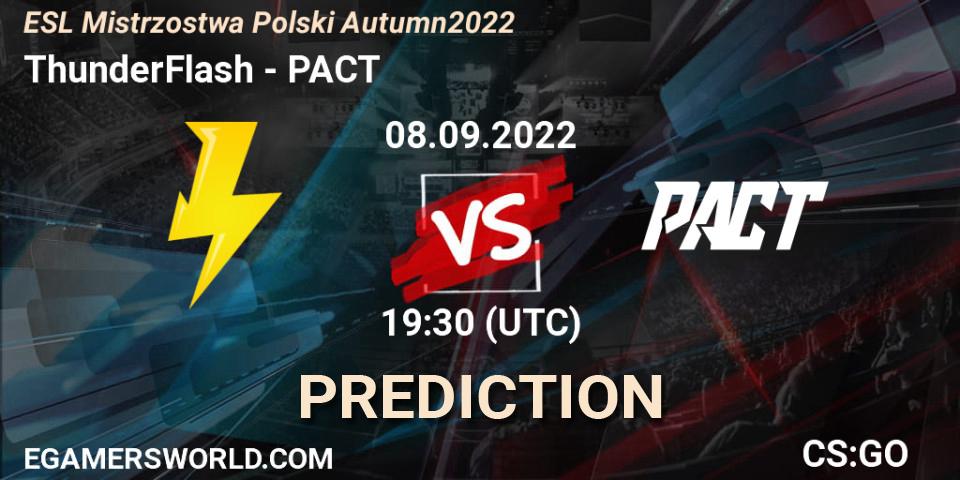 Prognoza ThunderFlash - PACT. 13.10.22, CS2 (CS:GO), ESL Mistrzostwa Polski Autumn 2022