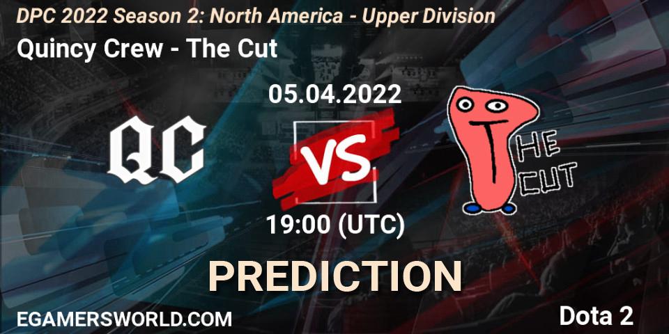 Prognoza Quincy Crew - The Cut. 05.04.2022 at 21:59, Dota 2, DPC 2021/2022 Tour 2 (Season 2): NA Division I (Upper) - ESL One Spring 2022