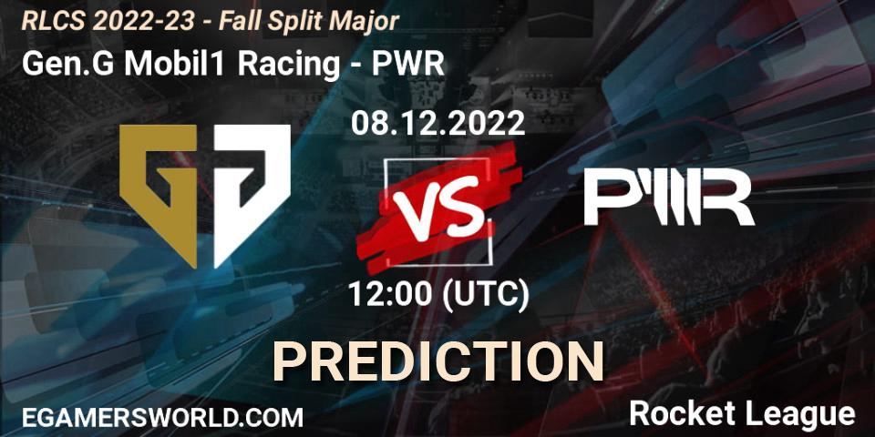 Prognoza Gen.G Mobil1 Racing - PWR. 08.12.2022 at 12:00, Rocket League, RLCS 2022-23 - Fall Split Major