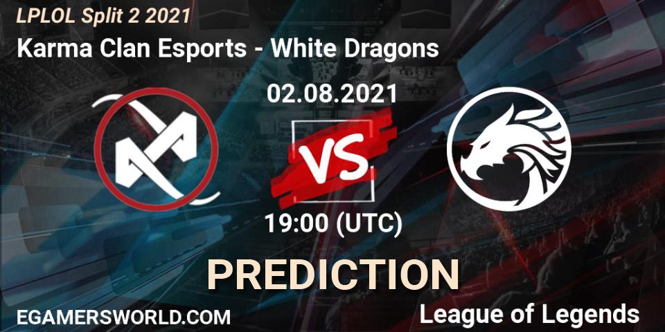 Prognoza Karma Clan Esports - White Dragons. 02.08.2021 at 19:00, LoL, LPLOL Split 2 2021