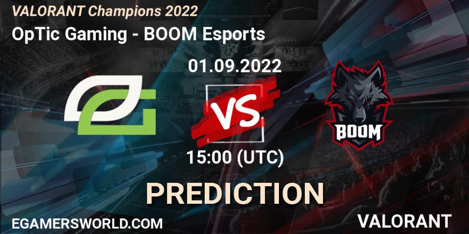 Prognoza OpTic Gaming - BOOM Esports. 01.09.2022 at 15:00, VALORANT, VALORANT Champions 2022