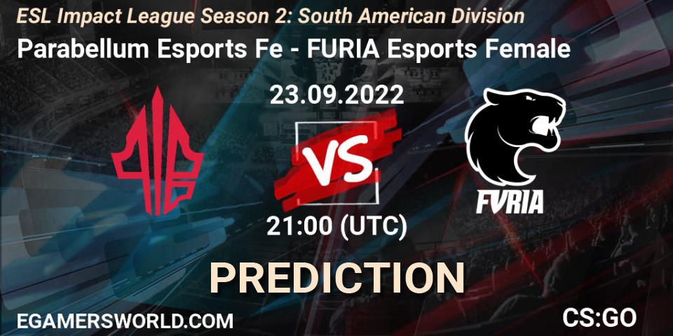 Prognoza Parabellum Esports Fe - FURIA Esports Female. 23.09.22, CS2 (CS:GO), ESL Impact League Season 2: South American Division
