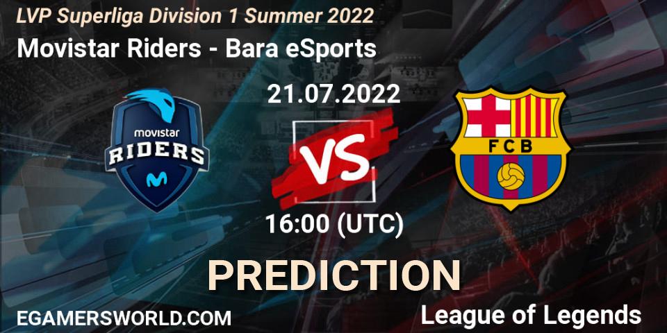 Prognoza Movistar Riders - Barça eSports. 21.07.2022 at 16:00, LoL, LVP Superliga Division 1 Summer 2022