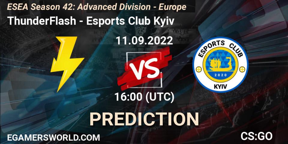 Prognoza ThunderFlash - Esports Club Kyiv. 11.09.2022 at 16:00, Counter-Strike (CS2), ESEA Season 42: Advanced Division - Europe