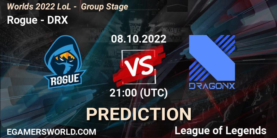 Prognoza Rogue - DRX. 08.10.2022 at 21:00, LoL, Worlds 2022 LoL - Group Stage
