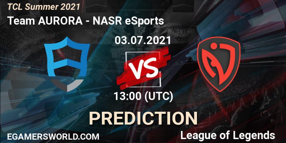 Prognoza Team AURORA - NASR eSports. 03.07.2021 at 14:00, LoL, TCL Summer 2021