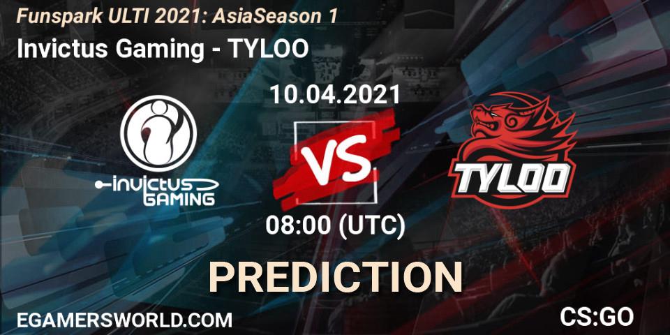 Prognoza Invictus Gaming - TYLOO. 10.04.2021 at 09:00, Counter-Strike (CS2), Funspark ULTI 2021: Asia Season 1