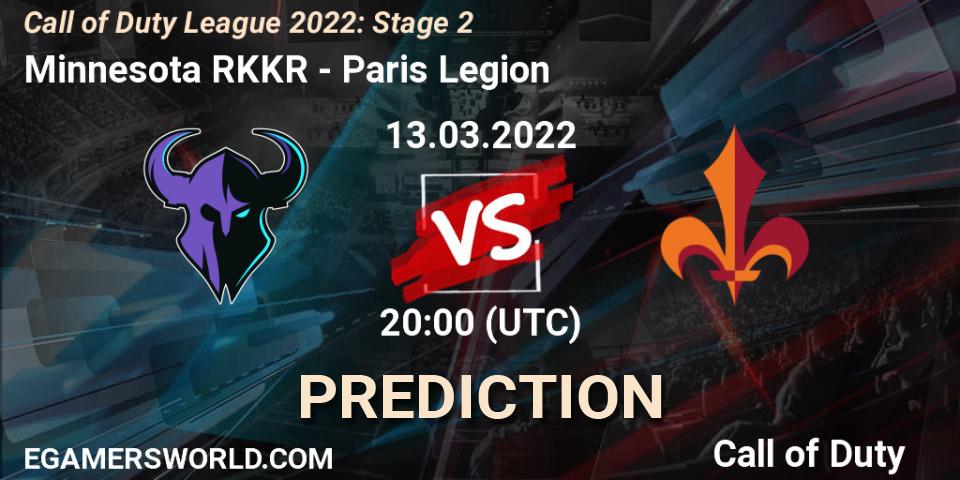 Prognoza Minnesota RØKKR - Paris Legion. 13.03.2022 at 20:00, Call of Duty, Call of Duty League 2022: Stage 2