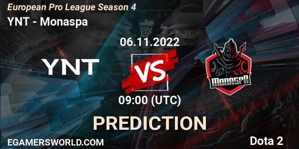 Prognoza YNT - Monaspa. 08.11.22, Dota 2, European Pro League Season 4