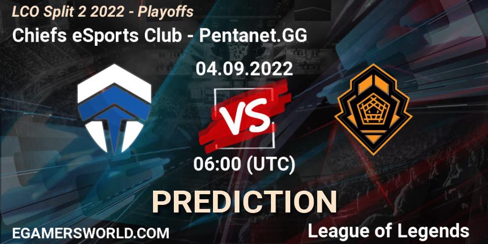 Prognoza Chiefs eSports Club - Pentanet.GG. 04.09.2022 at 06:00, LoL, LCO Split 2 2022 - Playoffs