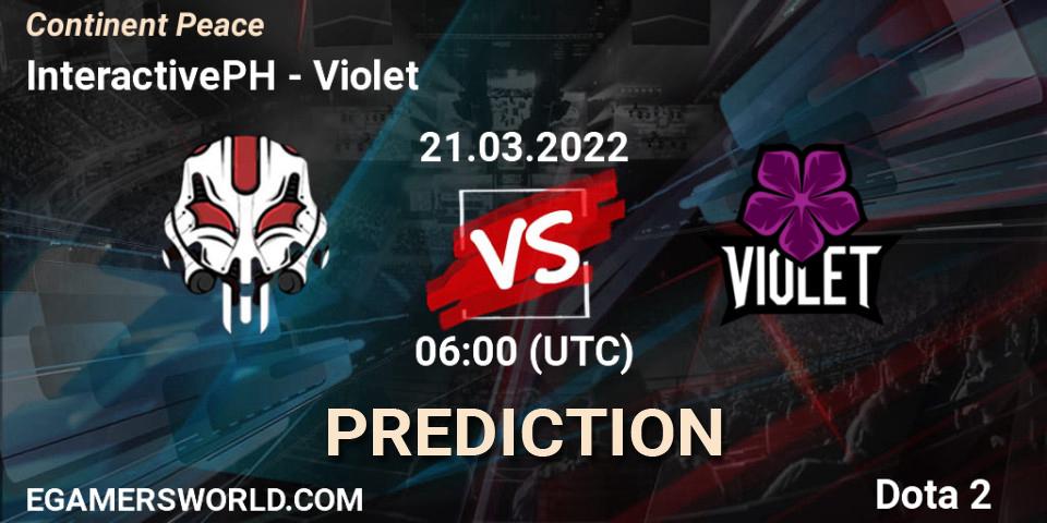 Prognoza InteractivePH - Violet. 21.03.2022 at 06:19, Dota 2, Continent Peace