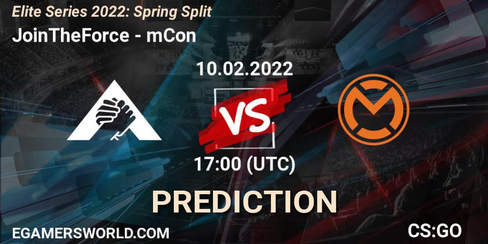 Prognoza JoinTheForce - mCon. 10.02.2022 at 17:00, Counter-Strike (CS2), Elite Series 2022: Spring Split