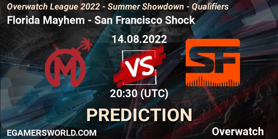 Prognoza Florida Mayhem - San Francisco Shock. 14.08.2022 at 20:15, Overwatch, Overwatch League 2022 - Summer Showdown - Qualifiers