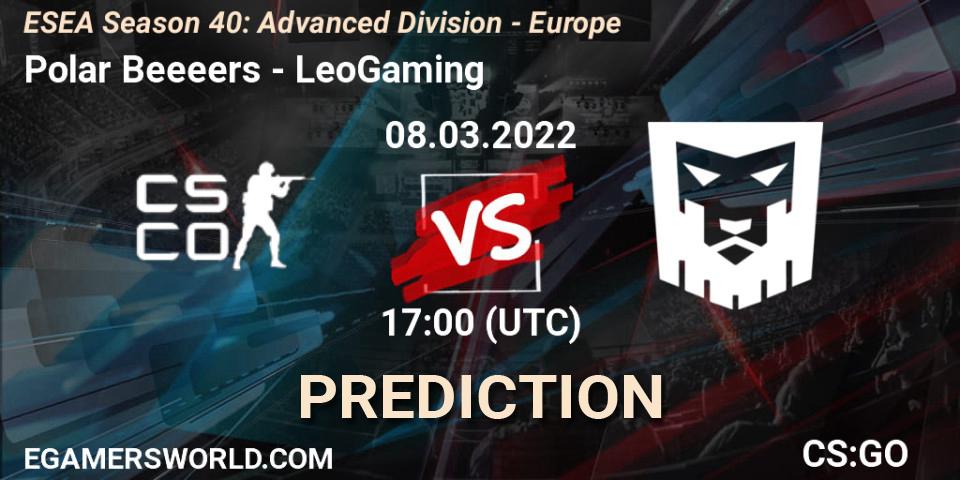 Prognoza Polar Beeeers - LeoGaming. 08.03.2022 at 17:00, Counter-Strike (CS2), ESEA Season 40: Advanced Division - Europe
