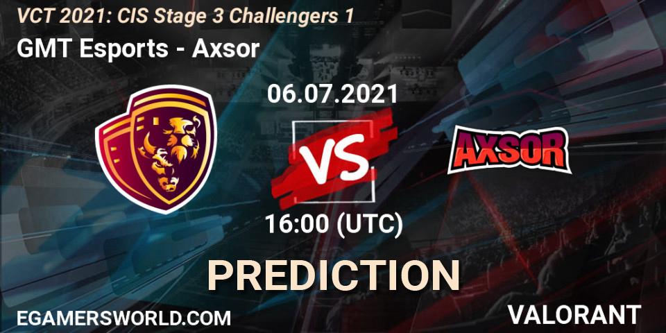 Prognoza GMT Esports - Axsor. 06.07.2021 at 16:00, VALORANT, VCT 2021: CIS Stage 3 Challengers 1