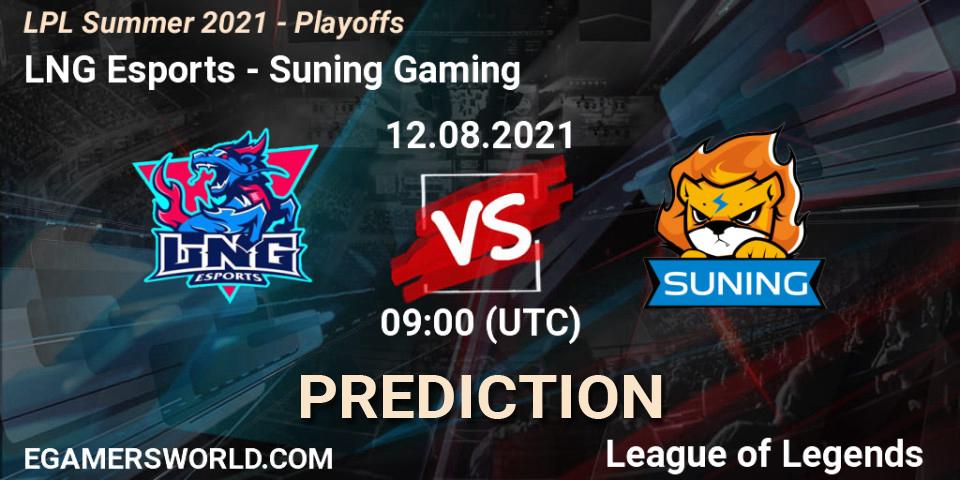 Prognoza LNG Esports - Suning Gaming. 12.08.2021 at 09:00, LoL, LPL Summer 2021 - Playoffs