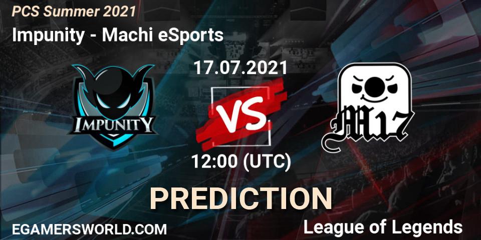 Prognoza Impunity - Machi eSports. 17.07.2021 at 12:00, LoL, PCS Summer 2021