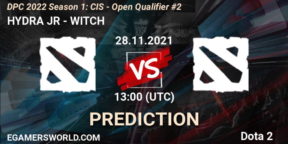 Prognoza HYDRA JR - WITCH. 28.11.2021 at 13:34, Dota 2, DPC 2022 Season 1: CIS - Open Qualifier #2