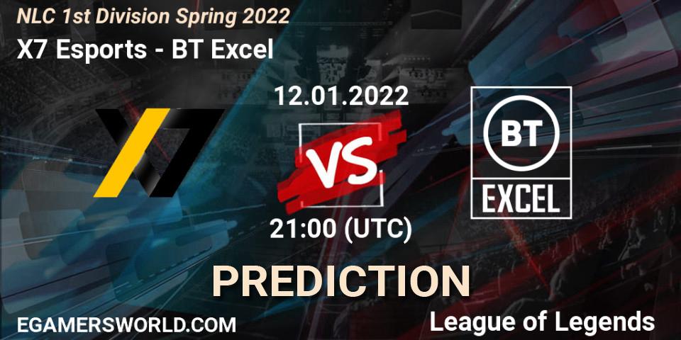 Prognoza X7 Esports - BT Excel. 12.01.22, LoL, NLC 1st Division Spring 2022