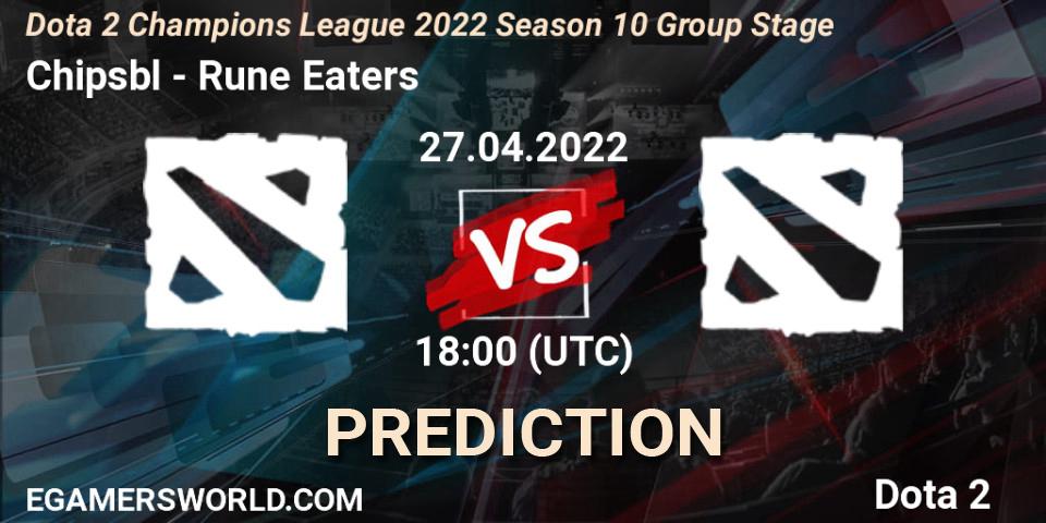 Prognoza Chipsbl - Rune Eaters. 27.04.2022 at 18:05, Dota 2, Dota 2 Champions League 2022 Season 10 