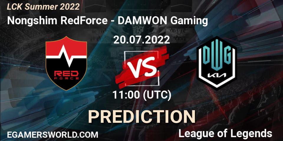 Prognoza Nongshim RedForce - DAMWON Gaming. 20.07.2022 at 11:35, LoL, LCK Summer 2022