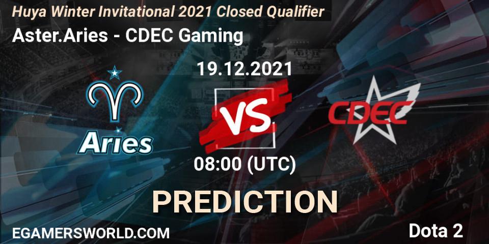 Prognoza Aster.Aries - CDEC Gaming. 19.12.2021 at 07:00, Dota 2, Huya Winter Invitational 2021 Closed Qualifier
