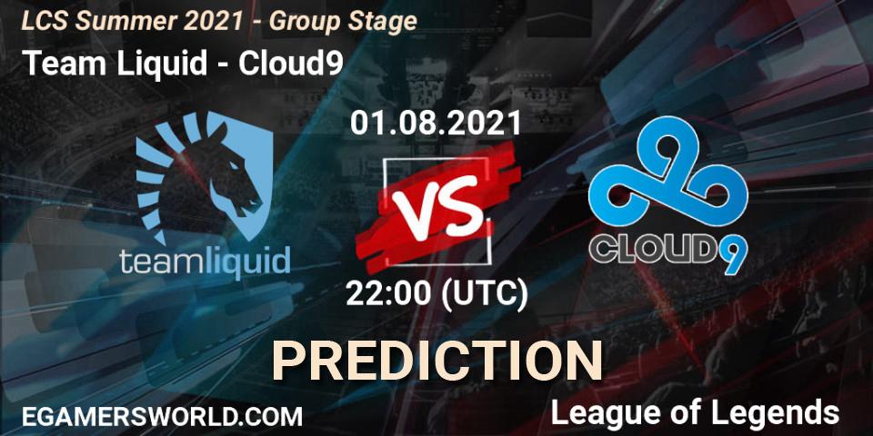 Prognoza Team Liquid - Cloud9. 01.08.2021 at 22:00, LoL, LCS Summer 2021 - Group Stage