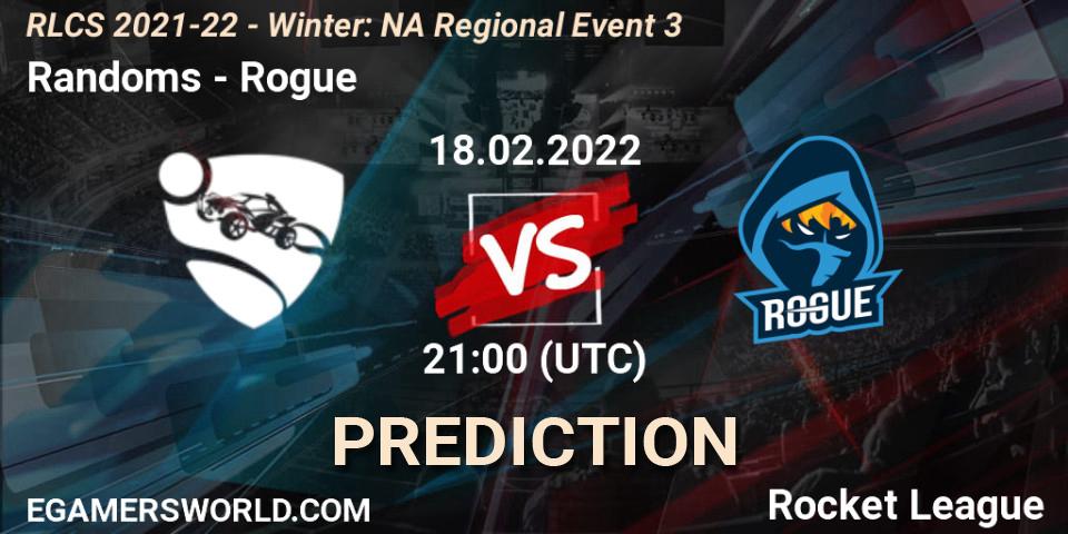 Prognoza Randoms - Rogue. 18.02.2022 at 21:30, Rocket League, RLCS 2021-22 - Winter: NA Regional Event 3
