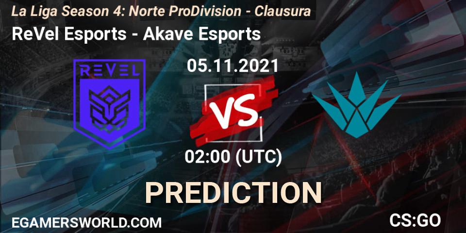 Prognoza ReVel Esports - Akave Esports. 05.11.2021 at 02:00, Counter-Strike (CS2), La Liga Season 4: Norte Pro Division - Clausura