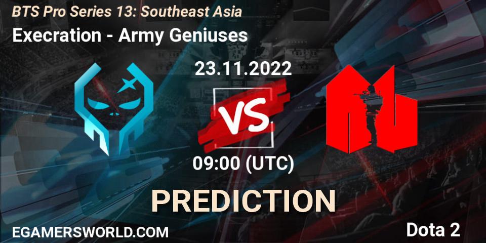 Prognoza Execration - Army Geniuses. 23.11.22, Dota 2, BTS Pro Series 13: Southeast Asia