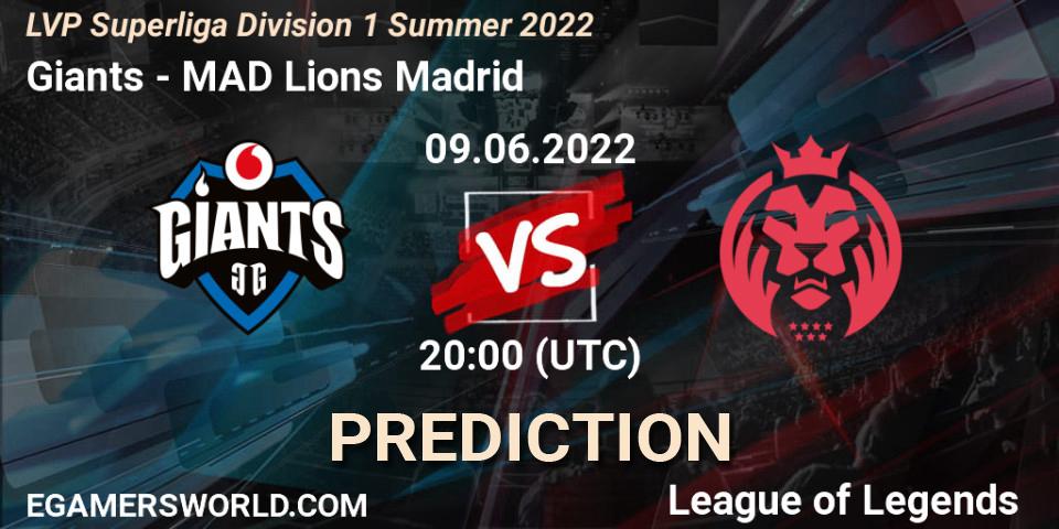 Prognoza Giants - MAD Lions Madrid. 09.06.2022 at 20:00, LoL, LVP Superliga Division 1 Summer 2022