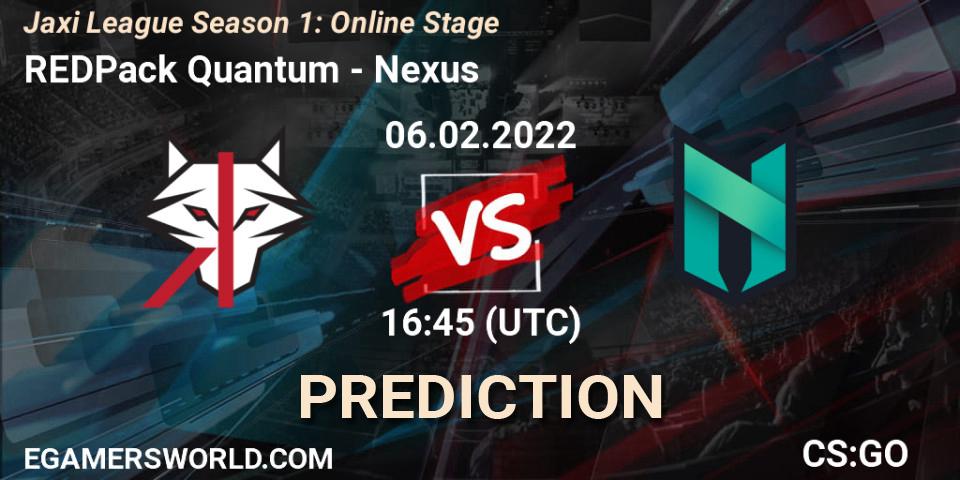 Prognoza REDPack Quantum - Nexus. 06.02.2022 at 16:45, Counter-Strike (CS2), Jaxi League Season 1: Online Stage