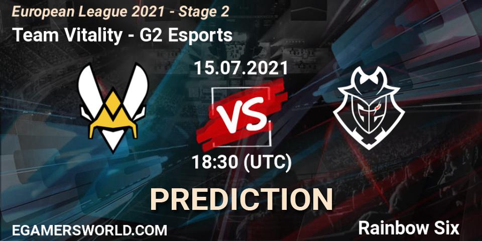 Prognoza Team Vitality - G2 Esports. 15.07.2021 at 18:30, Rainbow Six, European League 2021 - Stage 2