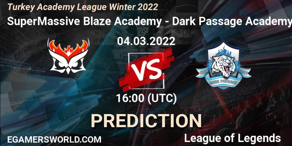 Prognoza SuperMassive Blaze Academy - Dark Passage Academy. 04.03.2022 at 16:00, LoL, Turkey Academy League Winter 2022