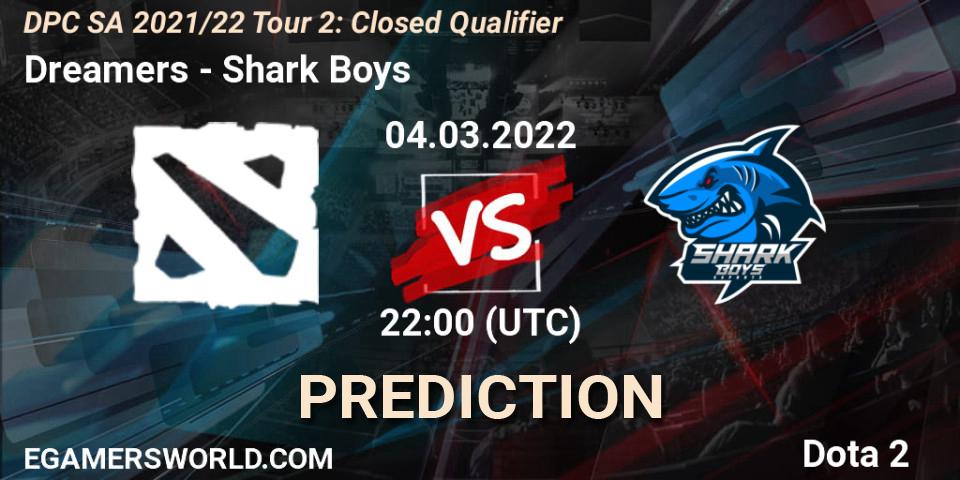 Prognoza Dreamers - Shark Boys. 04.03.2022 at 22:03, Dota 2, DPC SA 2021/22 Tour 2: Closed Qualifier