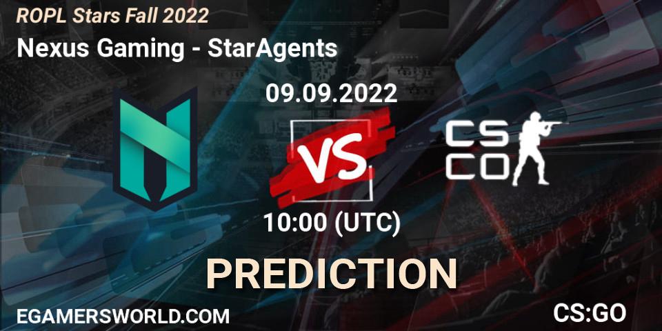 Prognoza Nexus Gaming - StarAgents. 10.09.2022 at 11:00, Counter-Strike (CS2), ROPL Stars Fall 2022