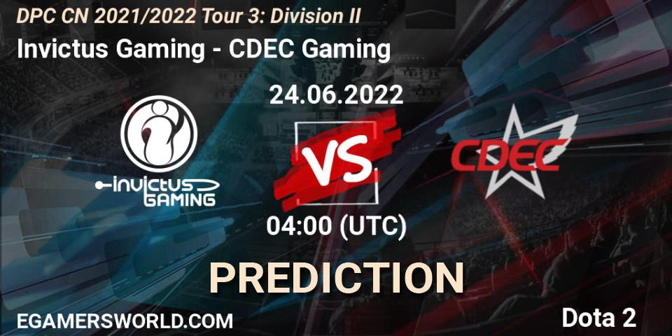 Prognoza Invictus Gaming - CDEC Gaming. 24.06.2022 at 04:07, Dota 2, DPC CN 2021/2022 Tour 3: Division II