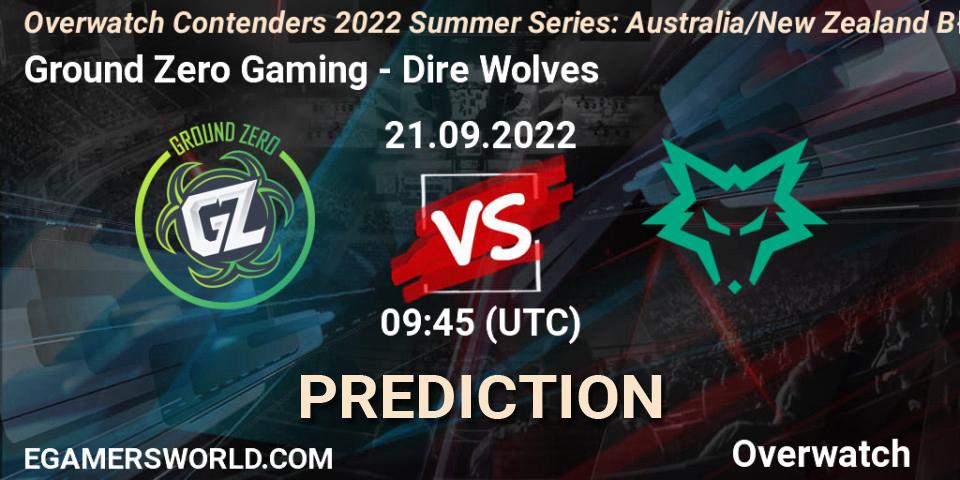 Prognoza Ground Zero Gaming - Dire Wolves. 21.09.2022 at 09:45, Overwatch, Overwatch Contenders 2022 Summer Series: Australia/New Zealand B-Sides