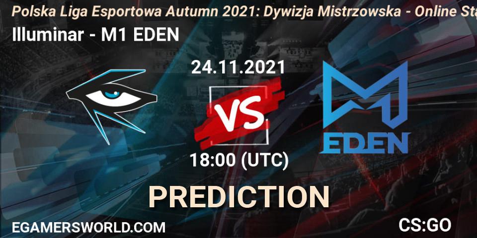 Prognoza Illuminar - M1 EDEN. 24.11.2021 at 20:40, Counter-Strike (CS2), Polska Liga Esportowa Autumn 2021: Dywizja Mistrzowska - Online Stage