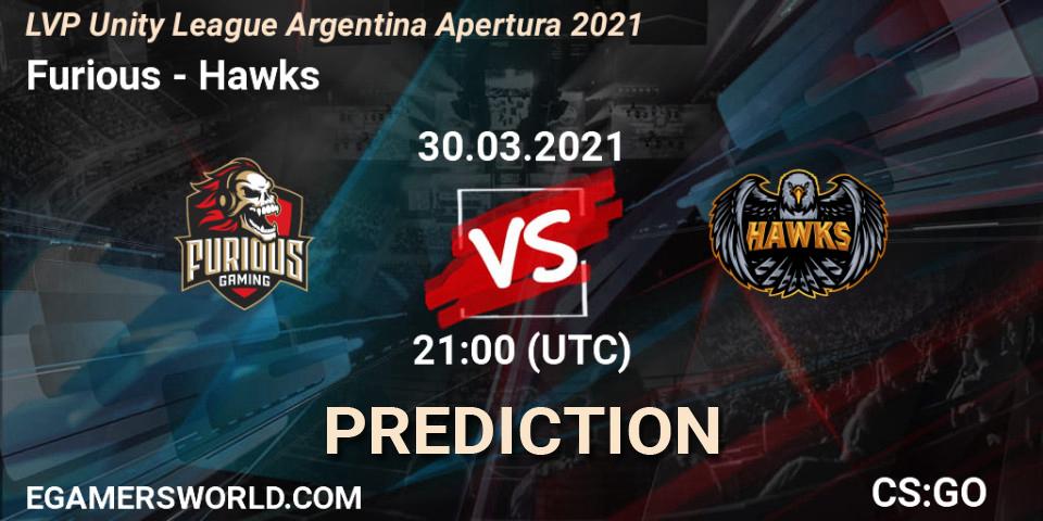 Prognoza Furious - Hawks. 30.03.21, CS2 (CS:GO), LVP Unity League Argentina Apertura 2021