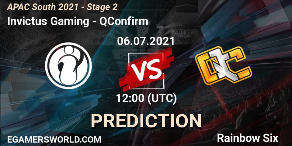 Prognoza Invictus Gaming - QConfirm. 06.07.2021 at 12:00, Rainbow Six, APAC South 2021 - Stage 2