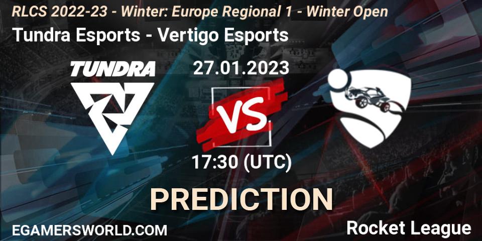 Prognoza Tundra Esports - Vertigo Esports. 27.01.2023 at 17:30, Rocket League, RLCS 2022-23 - Winter: Europe Regional 1 - Winter Open