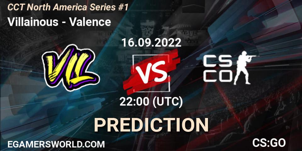 Prognoza Villainous - Valence. 16.09.2022 at 22:00, Counter-Strike (CS2), CCT North America Series #1