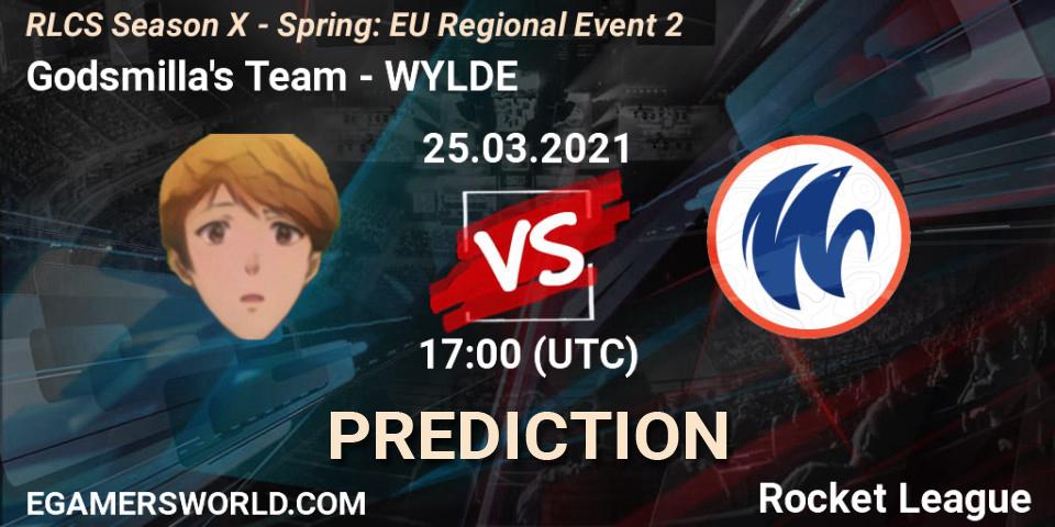 Prognoza Godsmilla's Team - WYLDE. 25.03.2021 at 17:00, Rocket League, RLCS Season X - Spring: EU Regional Event 2