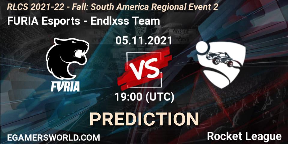 Prognoza FURIA Esports - Endlxss Team. 05.11.2021 at 19:00, Rocket League, RLCS 2021-22 - Fall: South America Regional Event 2