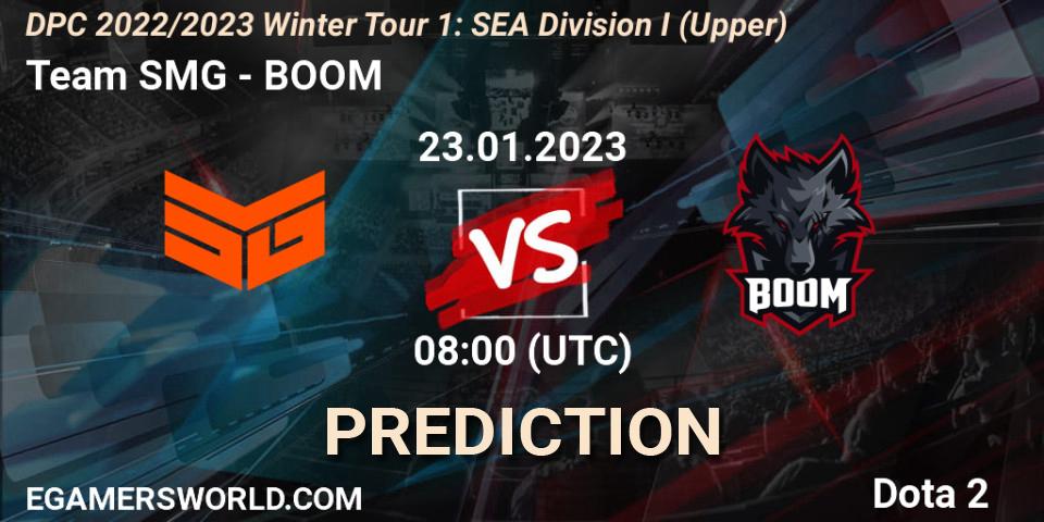 Prognoza Team SMG - BOOM. 23.01.2023 at 08:00, Dota 2, DPC 2022/2023 Winter Tour 1: SEA Division I (Upper)