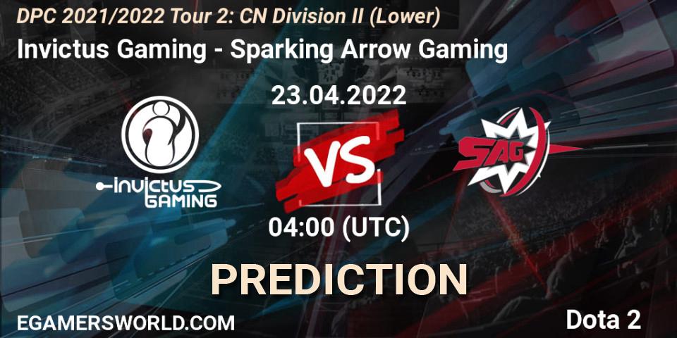 Prognoza Invictus Gaming - Sparking Arrow Gaming. 23.04.22, Dota 2, DPC 2021/2022 Tour 2: CN Division II (Lower)