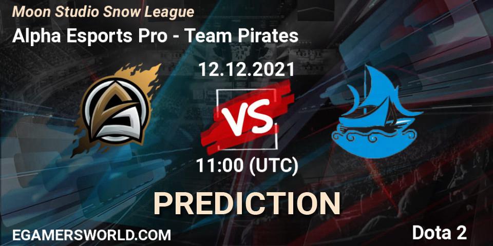Prognoza Alpha Esports Pro - Team Pirates. 12.12.2021 at 11:10, Dota 2, Moon Studio Snow League