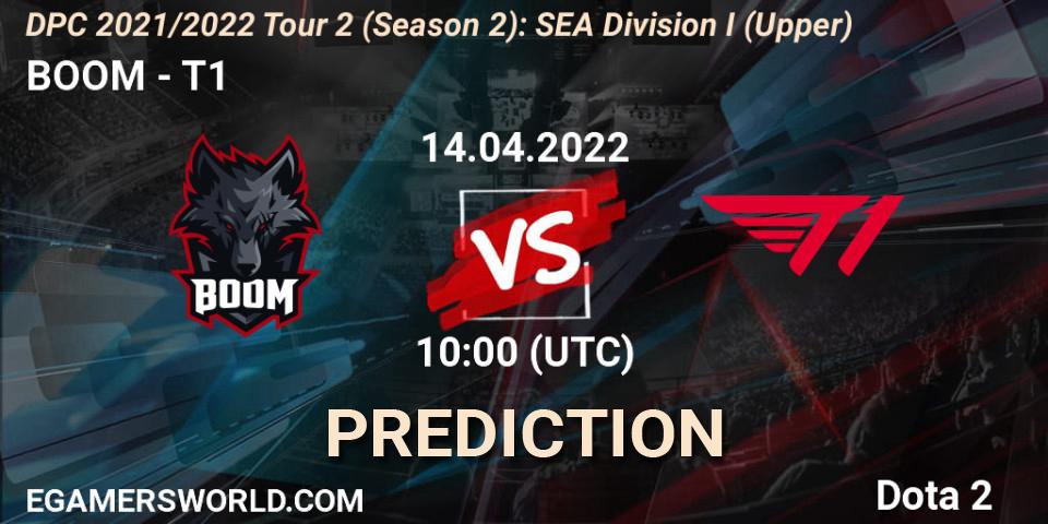 Prognoza BOOM - T1. 14.04.2022 at 11:28, Dota 2, DPC 2021/2022 Tour 2 (Season 2): SEA Division I (Upper)